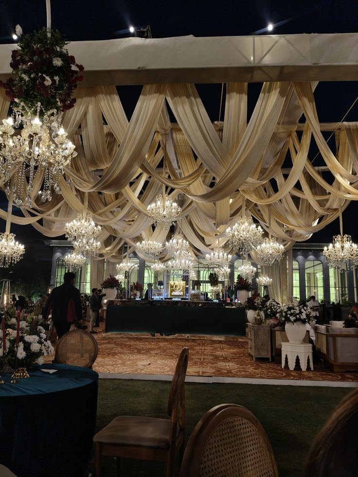 Wedding décor and lounge setup